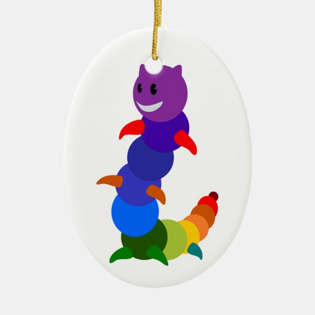 RAINBOW CATERPILLAR CERAMIC ORNAMENT (Front)