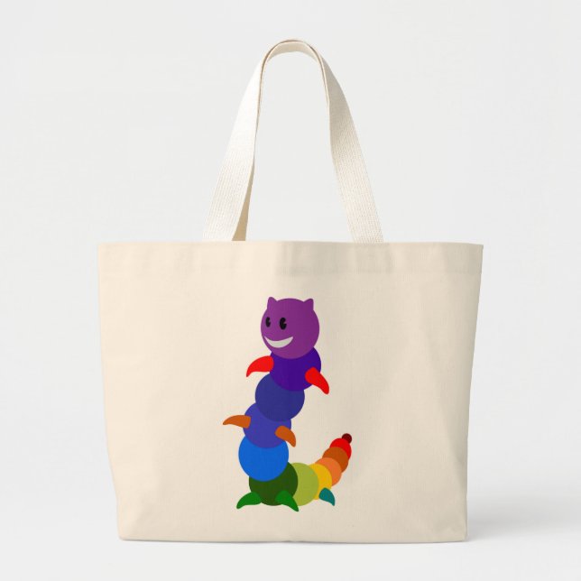 RAINBOW CATERPILLAR LARGE TOTE BAG (Front)
