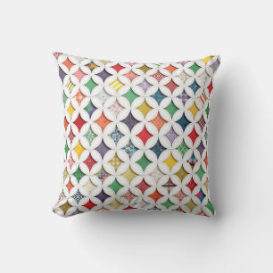 Rainbow Cathedral  Window Pattern Throw Pillow