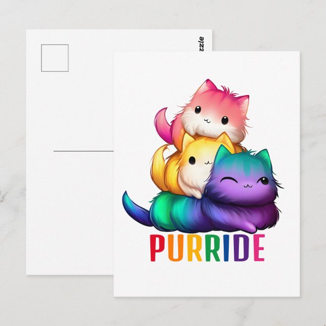 Rainbow Cats Purride Postcard (Front/Back)