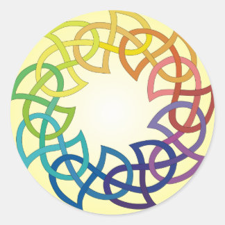 Rainbow Celtic Knot Classic Round Sticker