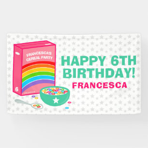 Rainbow Cereal Birthday Party Banner