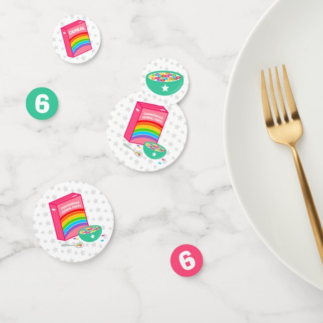 Rainbow Cereal Birthday Party Confetti (Group)