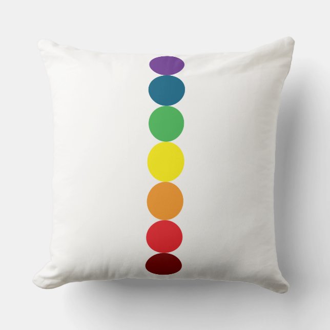 Rainbow Chakra Energy Cushion Cover Throw Pillow (Front)