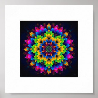 "Rainbow Chakra Mandala – Sacred Geometry Art" Poster