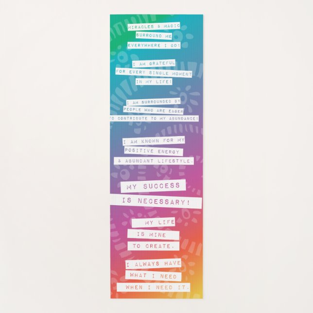 Rainbow Chakras Mindful Mantra Reiki Meditation Yoga Mat (Front)