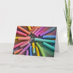 Rainbow Chalk Pieces Thank You Card