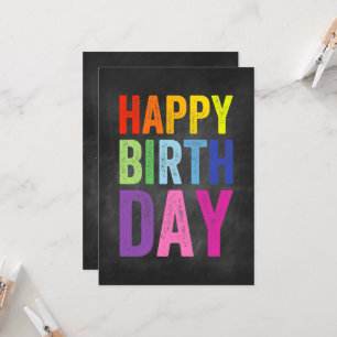 Rainbow & Chalkboard Bonne carte d'anniversaire