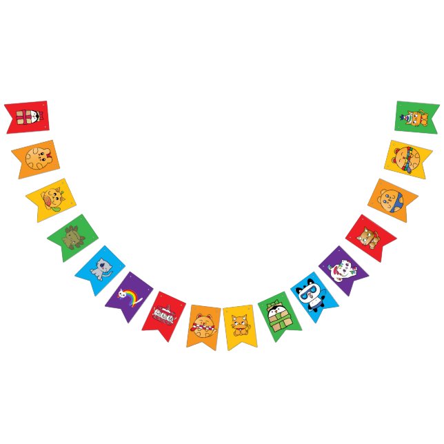 Rainbow character bunting flags (All)