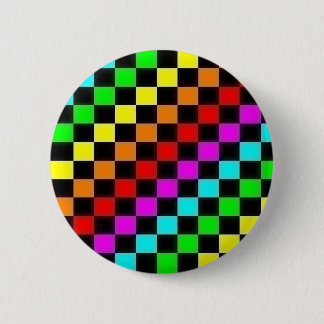 rainbow checkers 2 inch round button
