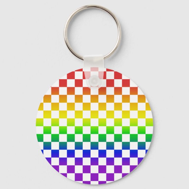 Rainbow Checkers Keychain 01 (Front)