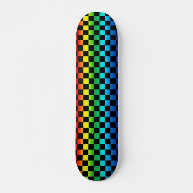 Rainbow Checkers Skateboard Deck (Front)