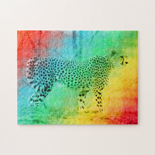 Rainbow Cheetah Jigsaw Puzzle (Horizontal)