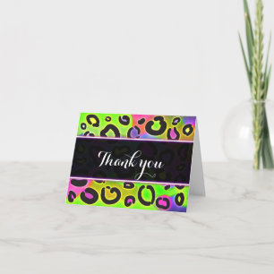 Rainbow Cheetah Leopard Carte de remerciements d'a