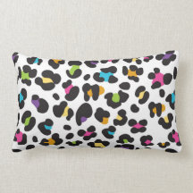 Rainbow Cheetah Print Throw Pillow