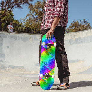 Rainbow Chequered by Kenneth Yoncich Skateboard