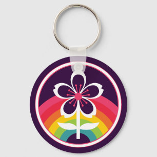 rainbow cherry blossom keychain