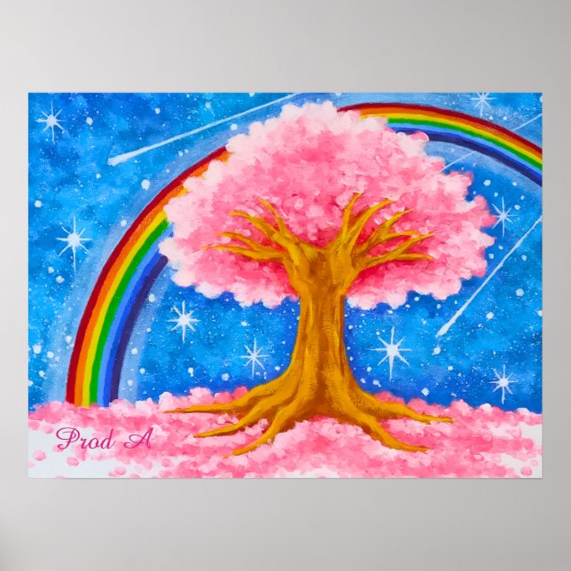 Rainbow＆Cherry blossom Poster (Front)