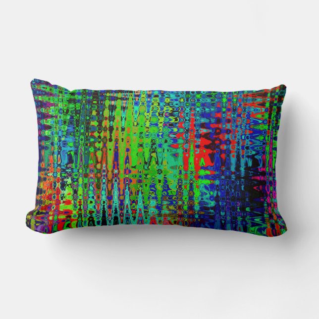 Rainbow Chevron Abstract Lumbar Pillow (Front)
