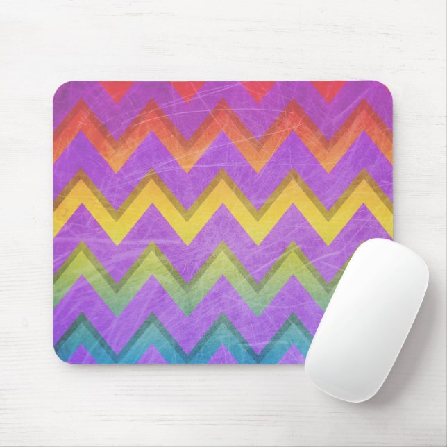 Rainbow Chevron by Shirley Taylor Mouse Pad (With Mouse)