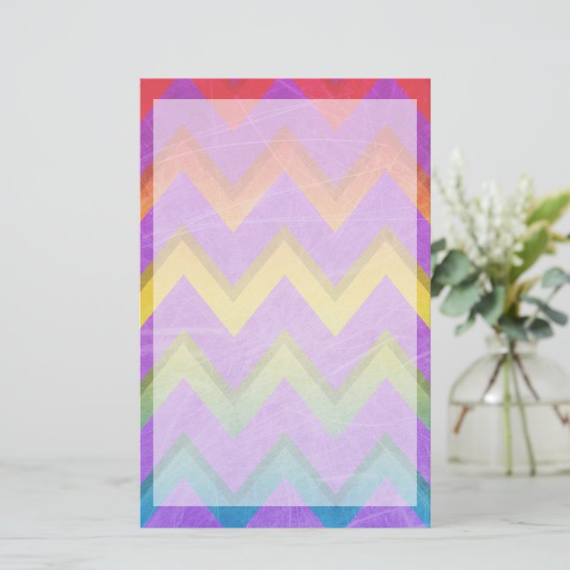 Rainbow Chevron by Shirley Taylor Stationery (Standing Front)