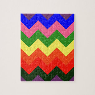 rainbow chevron jigsaw puzzle