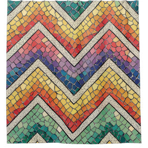 Rainbow Chevron Mosaic – Colourful Geometric Tile