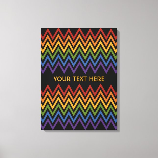 Rainbow Chevron Motif impression sur toile personn (Recto)