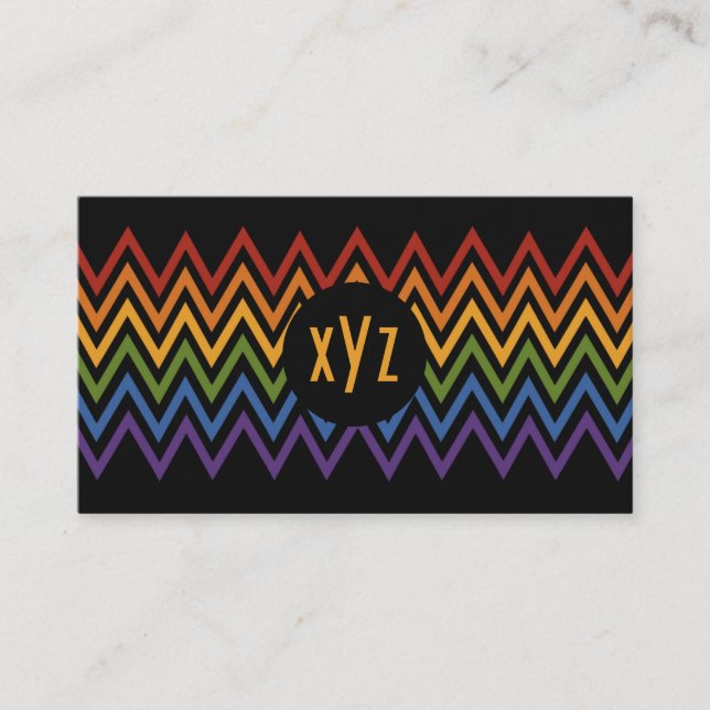 Rainbow Chevron Pattern custom business cards (Front)