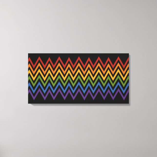 Rainbow Chevron Pattern custom canvas print (Front)