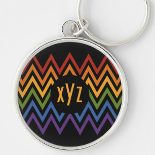 Rainbow Chevron Pattern custom key chains