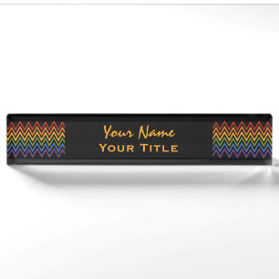 Rainbow Chevron Pattern custom name plates