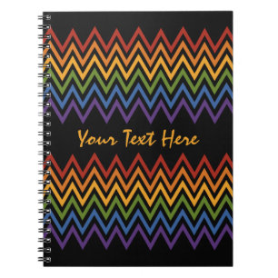 Rainbow Chevron Pattern custom notebook