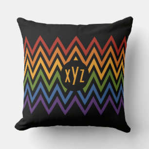 Rainbow Chevron Pattern custom throw pillow