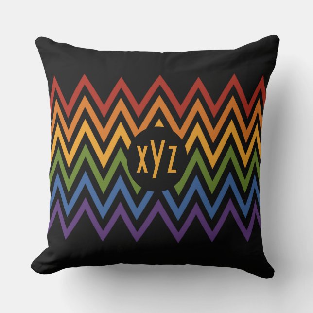 Rainbow Chevron Pattern custom throw pillow (Front)