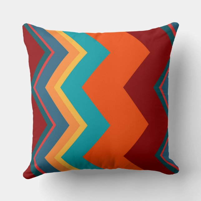 Rainbow chevron Pattern Throw Pillow (Back)