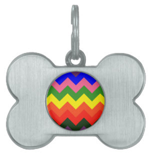 rainbow chevron pet tag