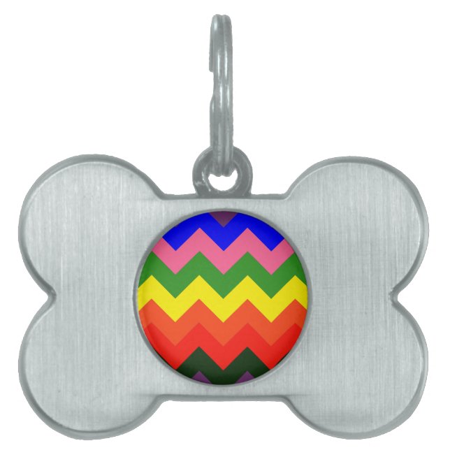 rainbow chevron pet tag (Front)