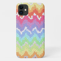 Rainbow chevron Stained glass Colourful Abstract