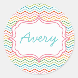 Rainbow Chevron STripe  Modern birthday Sticker