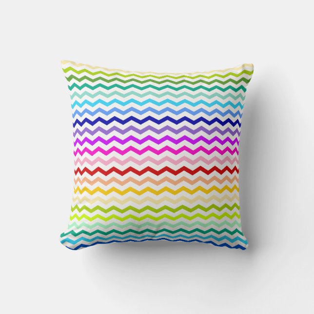 Rainbow chevron throw pillow (Front)