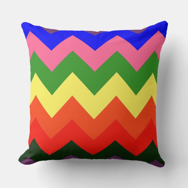 rainbow chevron throw pillow (Front)