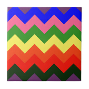rainbow chevron tile