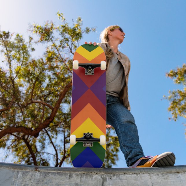 Rainbow Chevrons Skateboard (Outdoor 1)