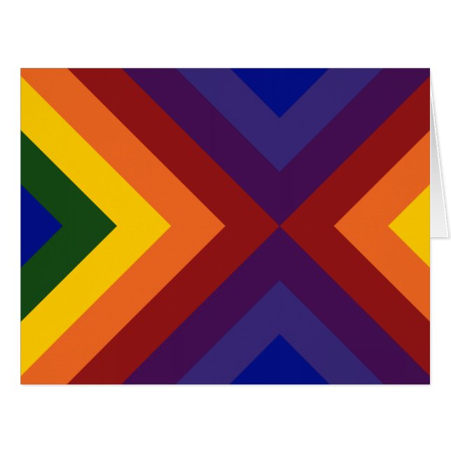 Rainbow Chevrons Thank You Card (Front Horizontal)