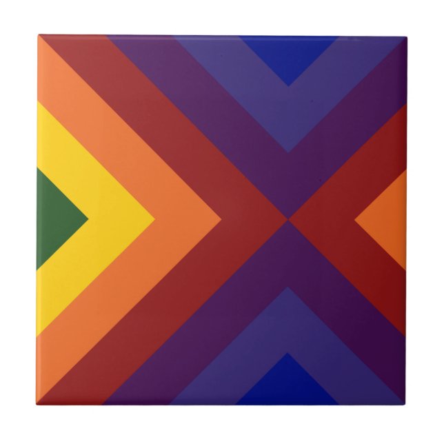 Rainbow Chevrons Tile (Front)