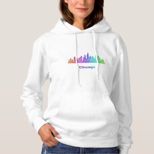 Rainbow Chicago skyline Hoodie