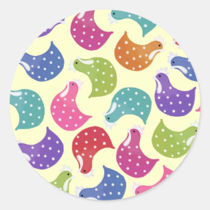 Rainbow Chicken Hen Pattern Sticker Label