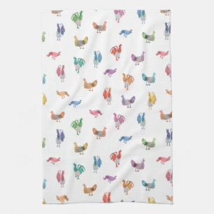 Rainbow Chicken Tea Towel