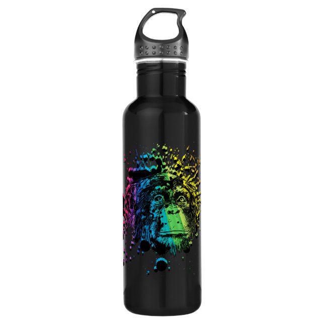Rainbow Chimpanzee 710 Ml Water Bottle (Front)